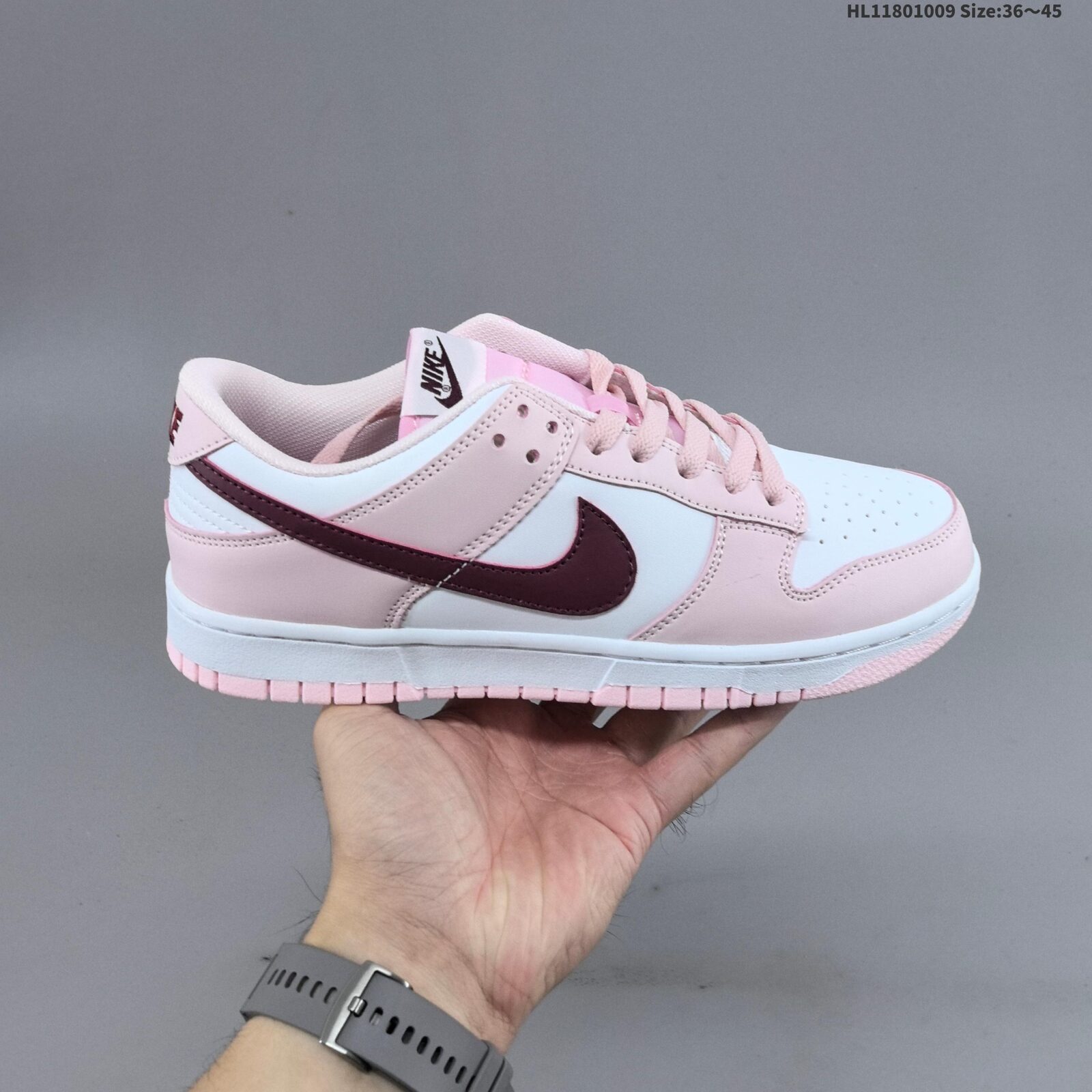Nike Dunk SB Low, silver and pink, low-top sneakers