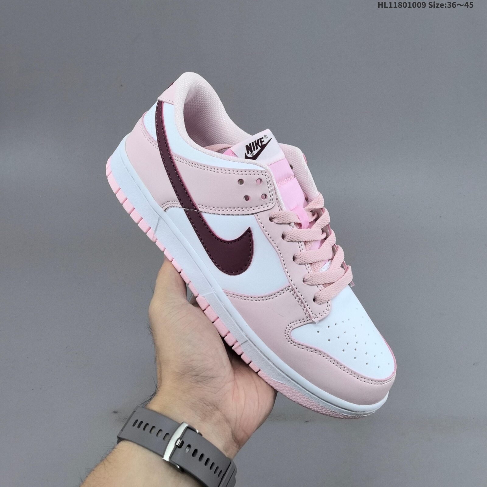 Nike Dunk SB Low, silver and pink, low-top sneakers