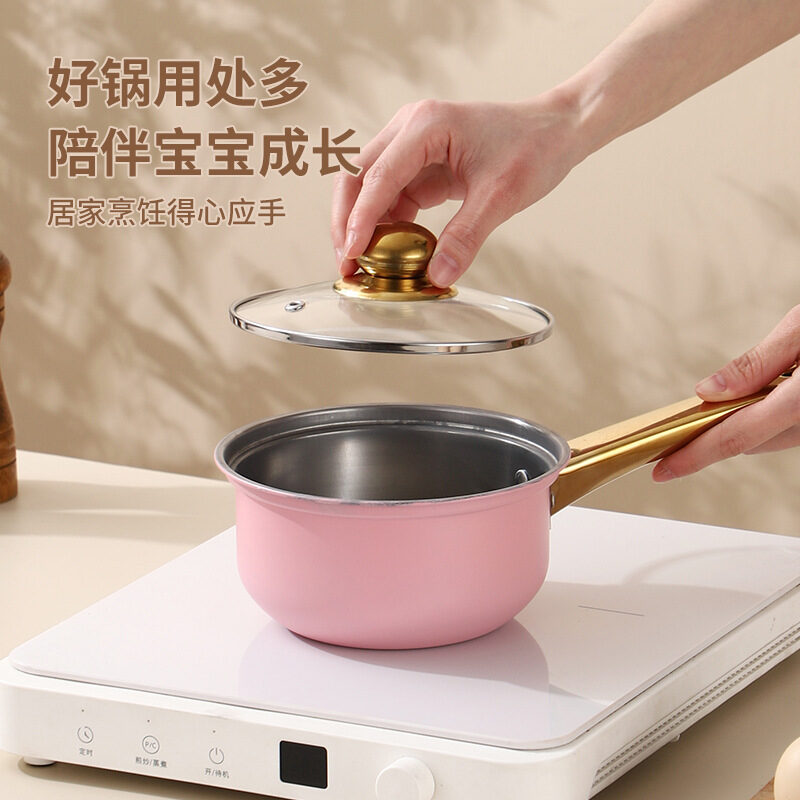 Stainless Steel 12-Piece Kitchen Cookware Set with Golden Handles