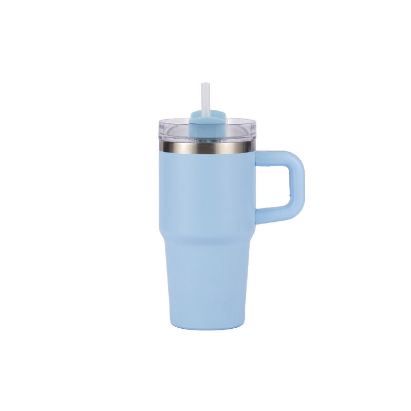 304 Stainless Steel Insulated Car Cup with Handle & Straw 14oz / 20oz